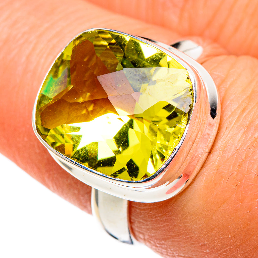 Olive Quartz Rings handcrafted by Anasilvercos - RING86169