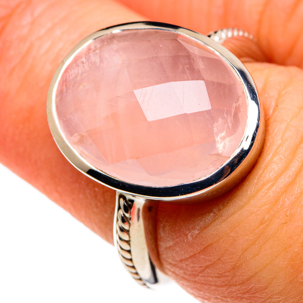 Rose Quartz Rings handcrafted by Anasilvercos - RING86191