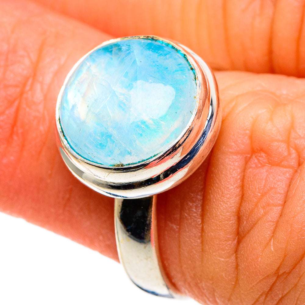 Rainbow Moonstone Rings handcrafted by Anasilvercos - RING86218