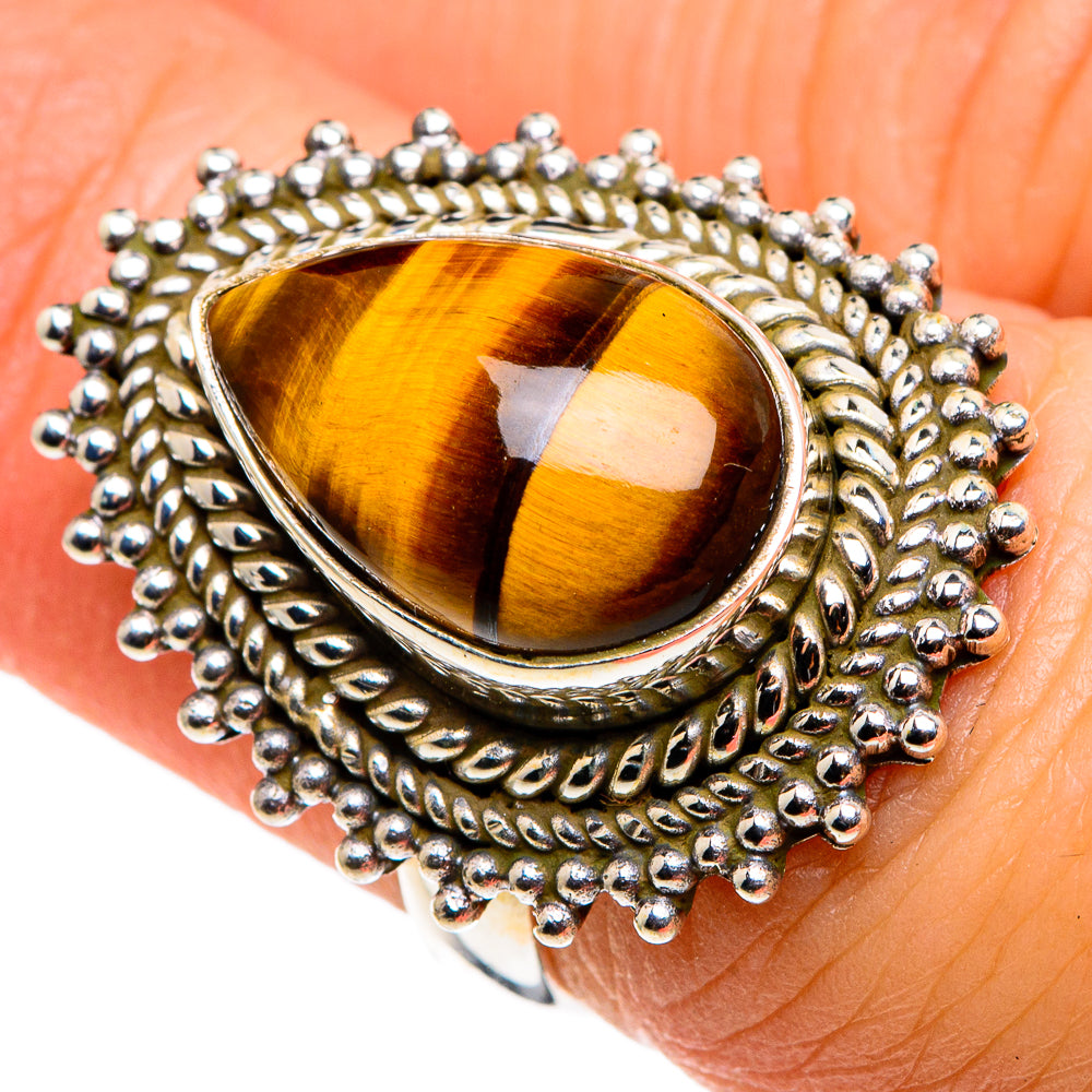Tiger Eye Rings handcrafted by Anasilvercos - RING86222