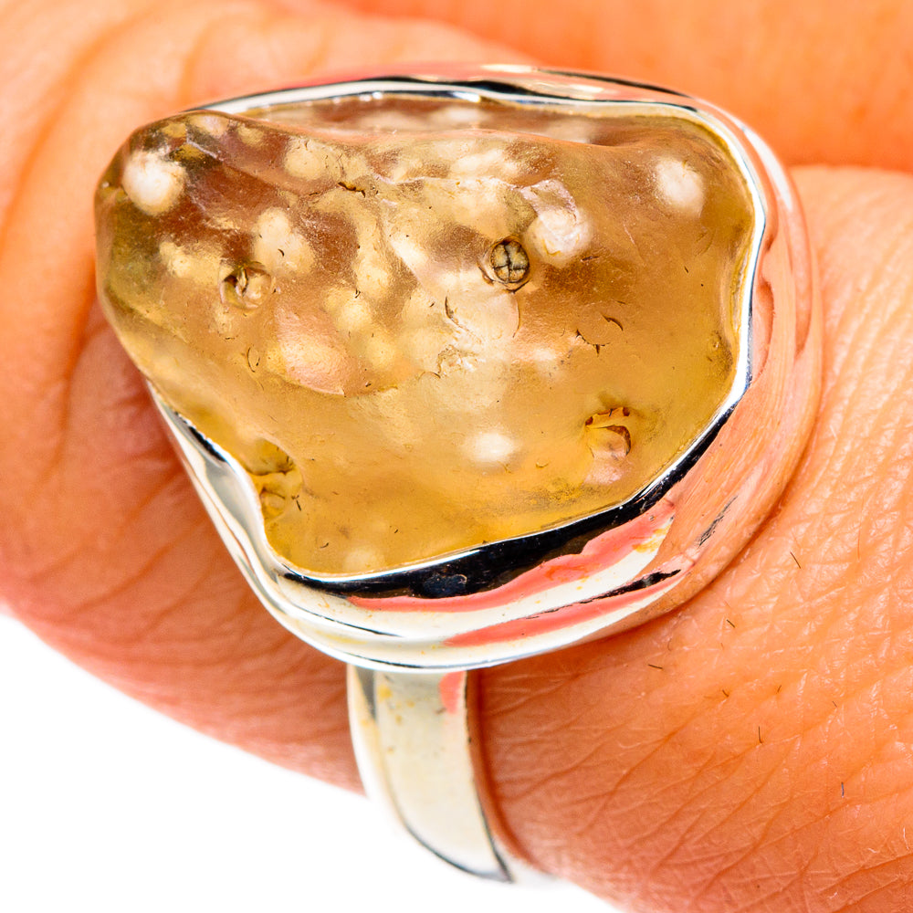 Libyan Desert Glass Rings handcrafted by Anasilvercos - RING86227