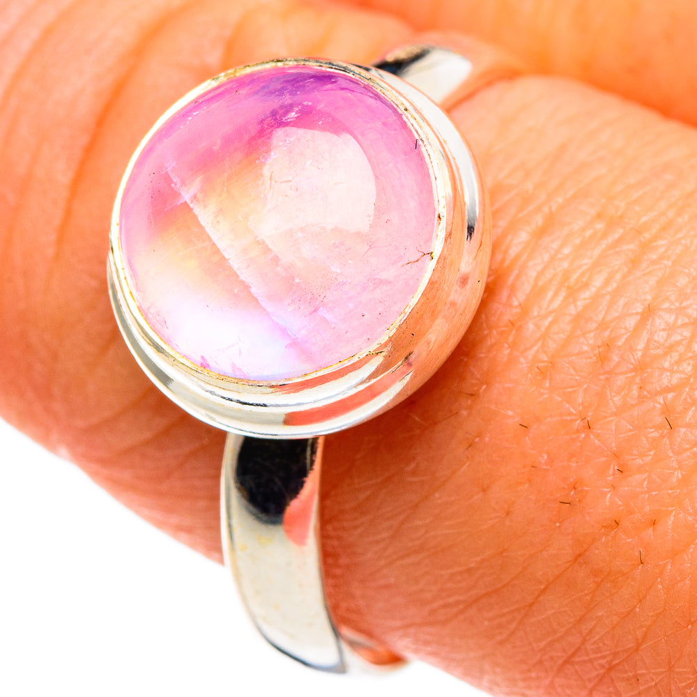 Pink Moonstone Rings handcrafted by Anasilvercos - RING86231