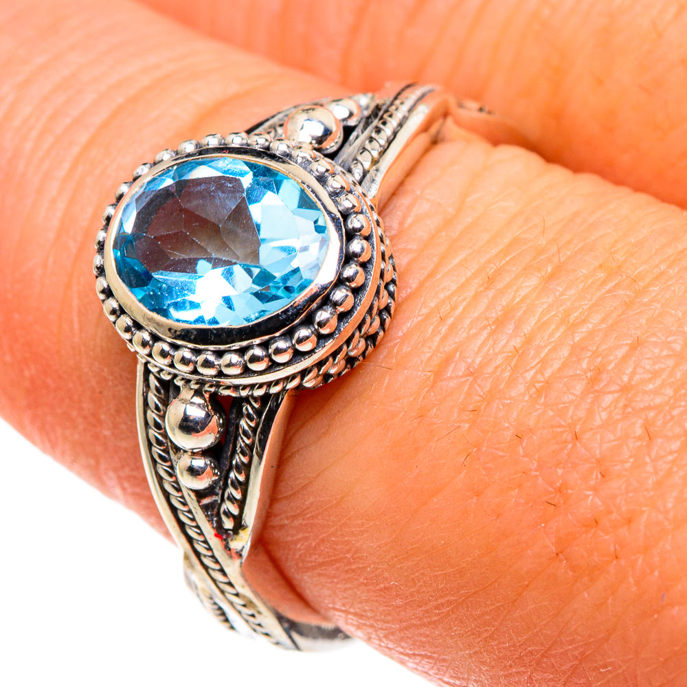 Blue Topaz Rings handcrafted by Anasilvercos - RING86249