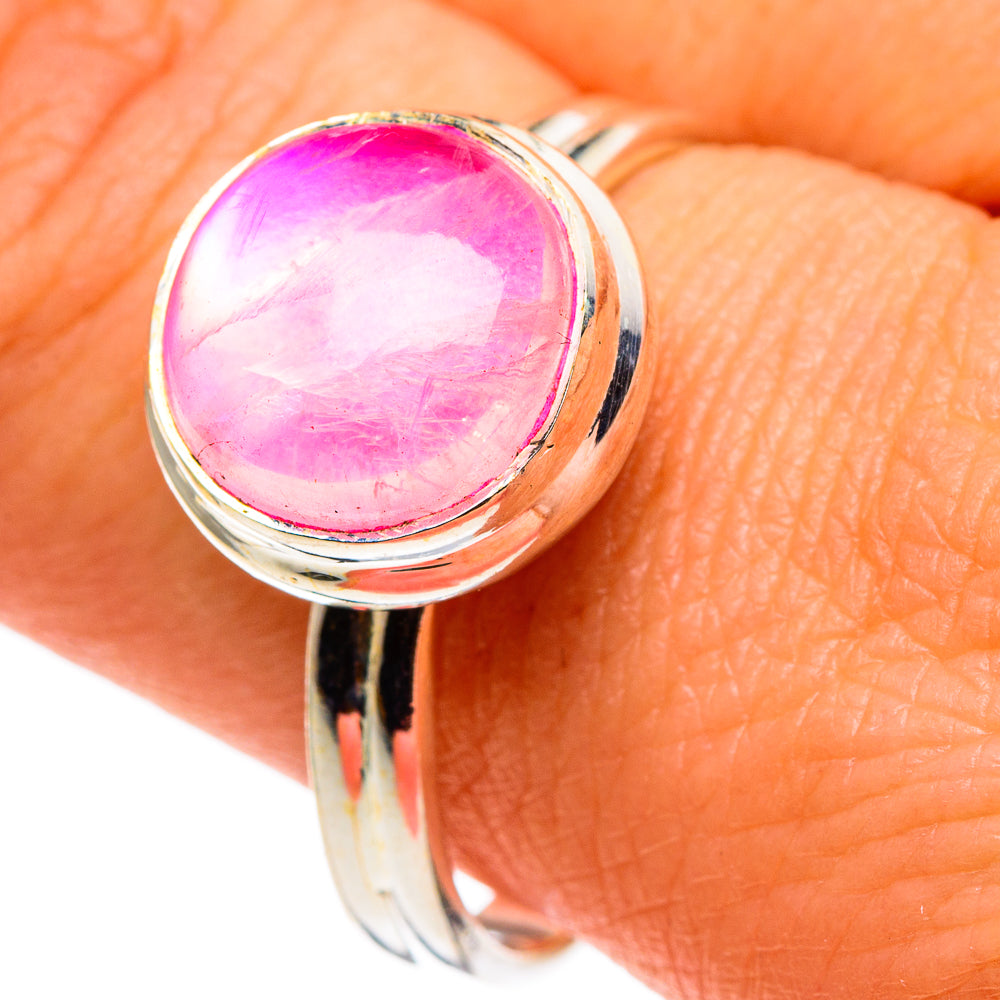Pink Moonstone Rings handcrafted by Anasilvercos - RING86265