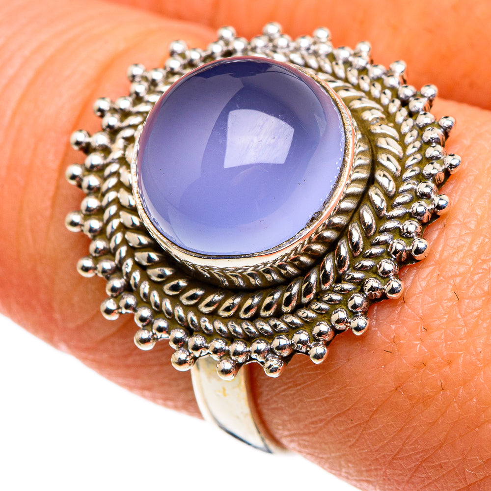 Aqua Chalcedony Rings handcrafted by Anasilvercos - RING86284