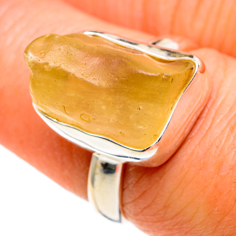 Libyan Desert Glass Rings handcrafted by Anasilvercos - RING86291