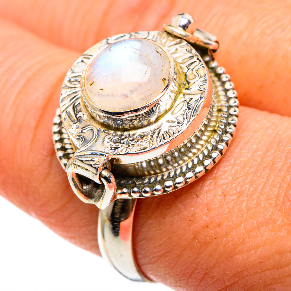 Rainbow Moonstone Rings handcrafted by Anasilvercos - RING86301