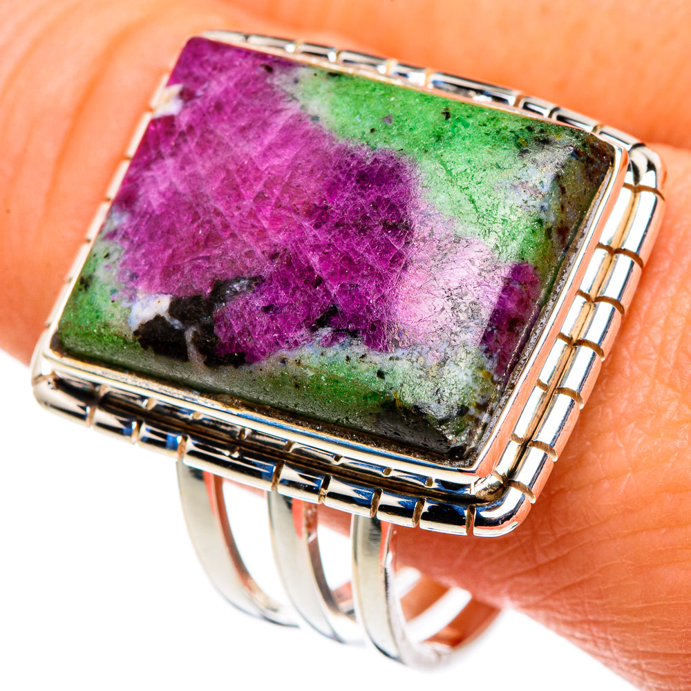 Ruby Zoisite Rings handcrafted by Anasilvercos - RING86302