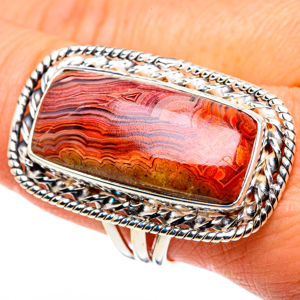 Crazy Lace Agate Rings handcrafted by Anasilvercos - RING86323