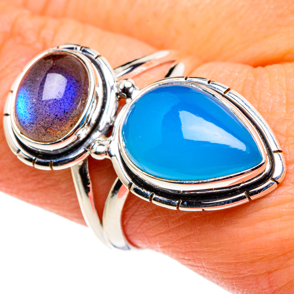 Aqua Chalcedony Rings handcrafted by Anasilvercos - RING86346