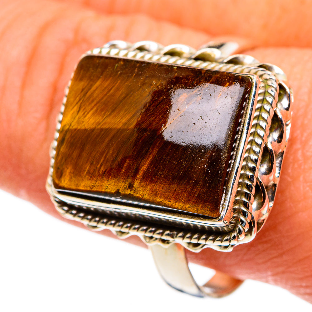 Tiger Eye Rings handcrafted by Anasilvercos - RING86357