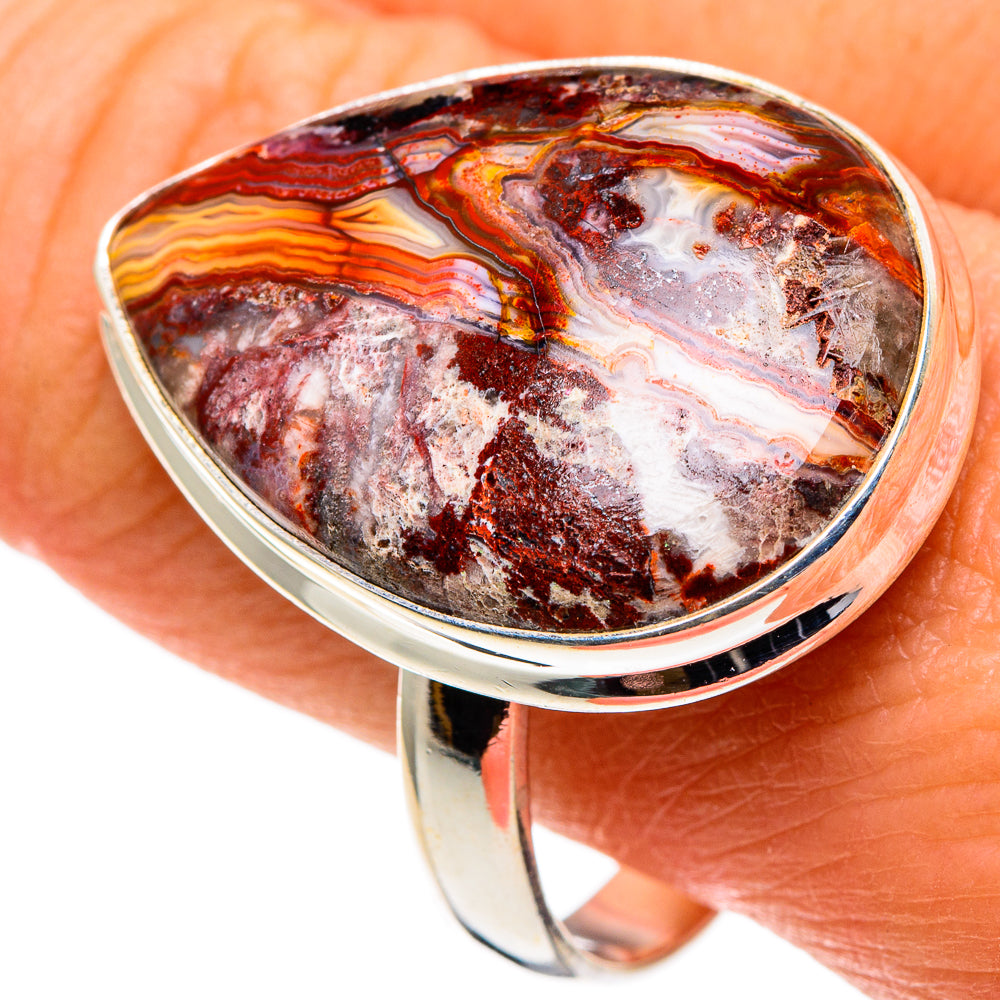 Crazy Lace Agate Rings handcrafted by Anasilvercos - RING86359