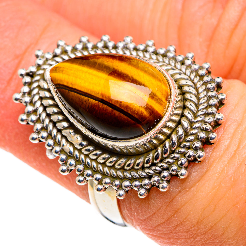 Tiger Eye Rings handcrafted by Anasilvercos - RING86385