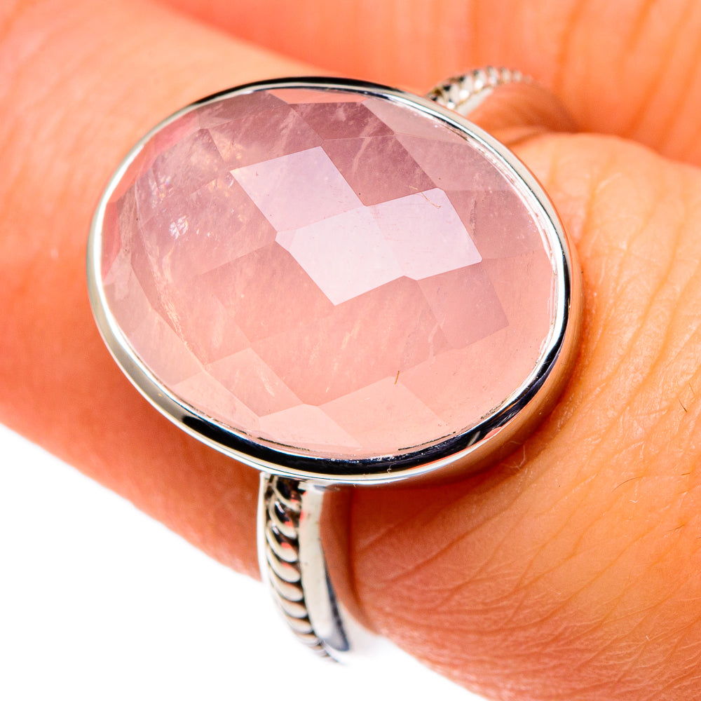 Rose Quartz Rings handcrafted by Anasilvercos - RING86395