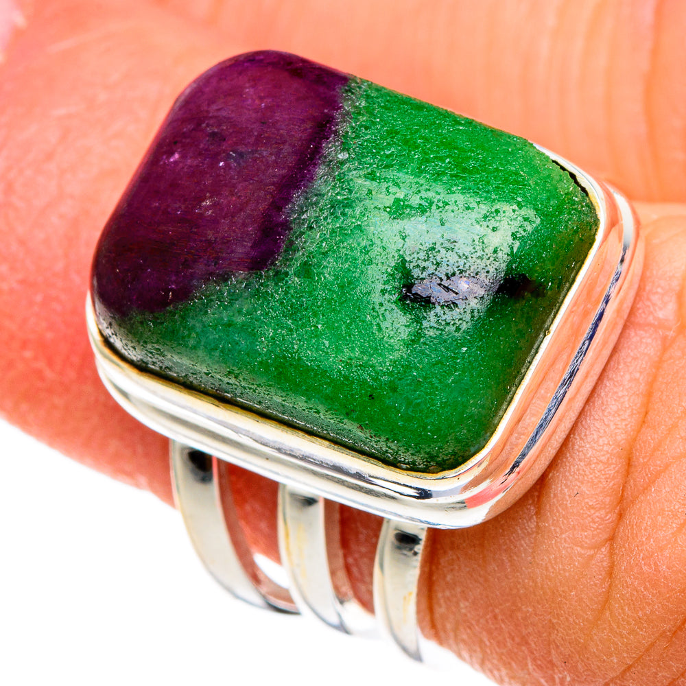 Ruby Zoisite Rings handcrafted by Anasilvercos - RING86406