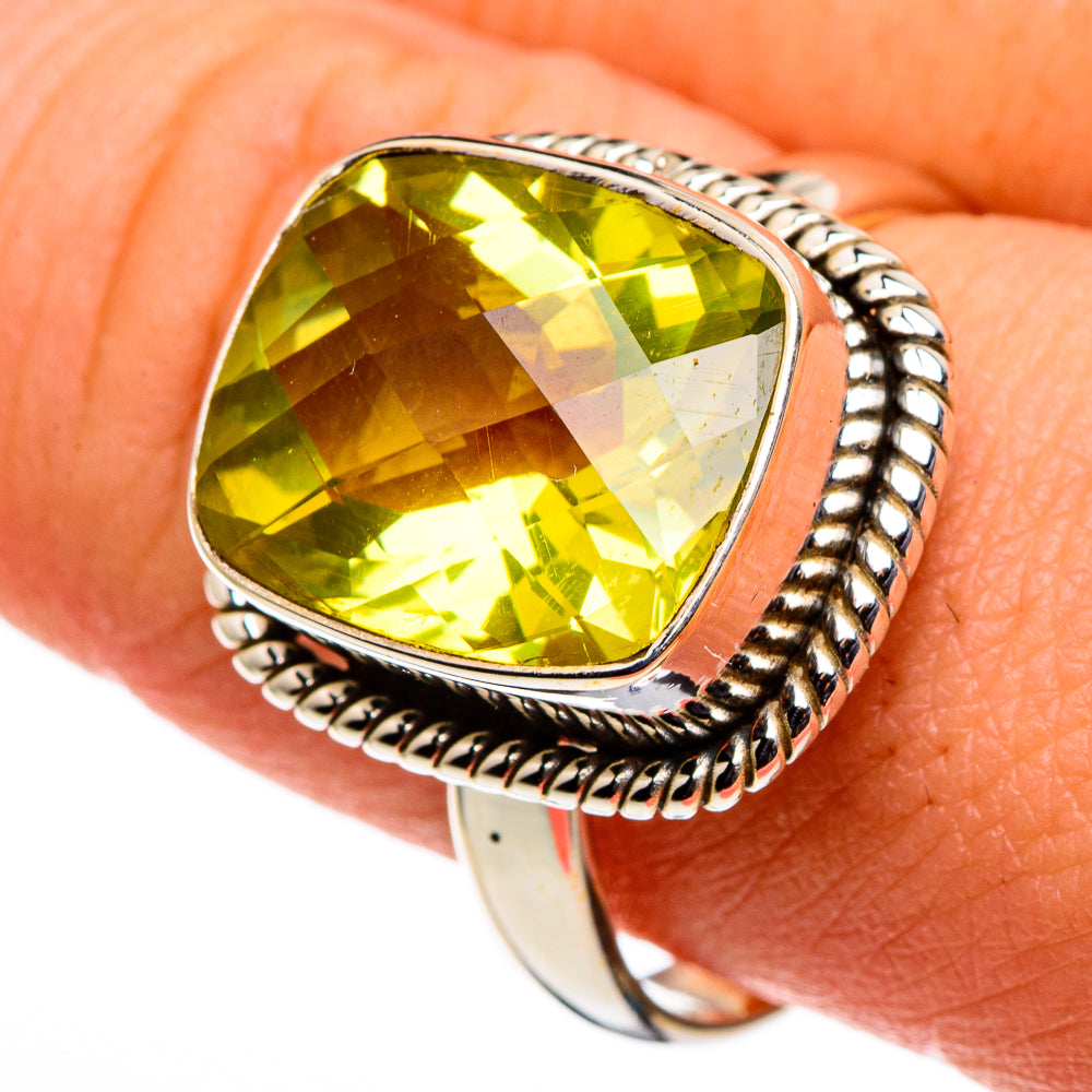 Lemon Quartz Rings handcrafted by Anasilvercos - RING86412