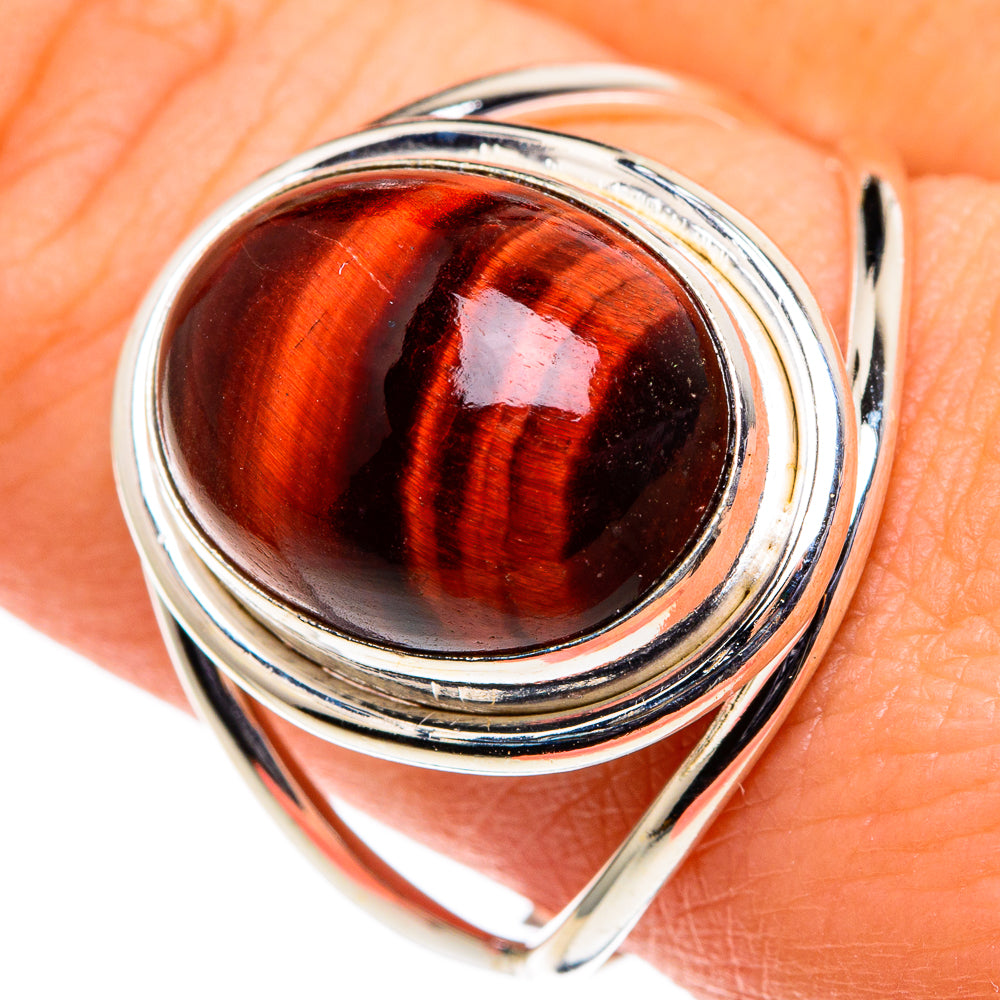 Red Tiger Eye Rings handcrafted by Anasilvercos - RING86421