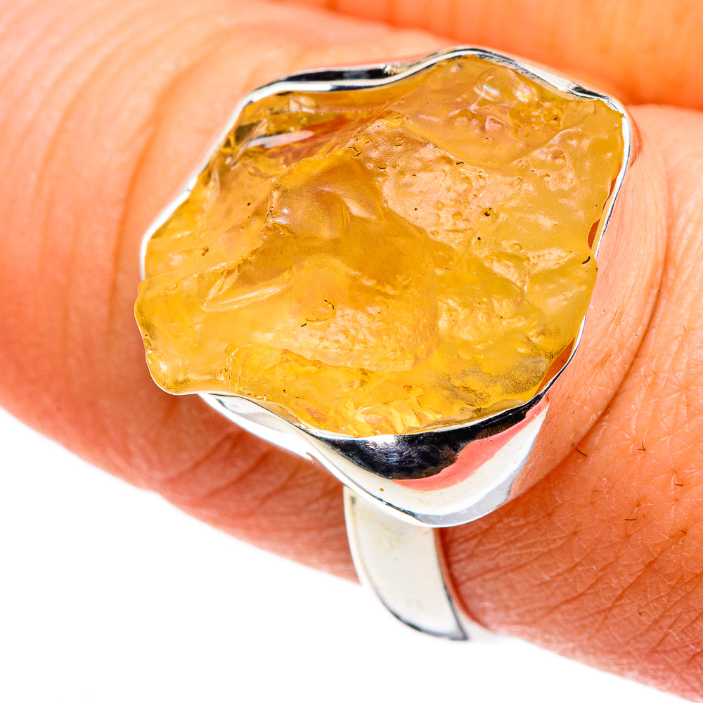 Libyan Desert Glass Rings handcrafted by Anasilvercos - RING86424