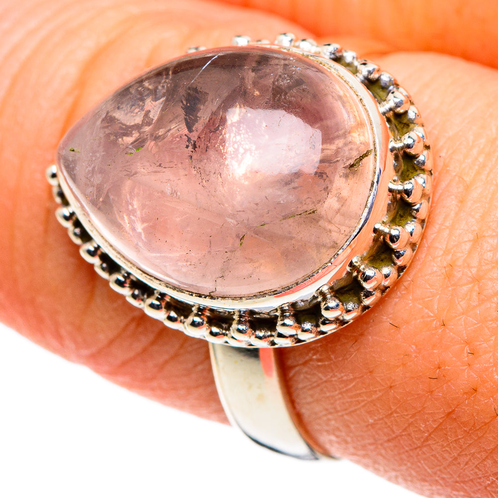 Rose Quartz Rings handcrafted by Anasilvercos - RING86432
