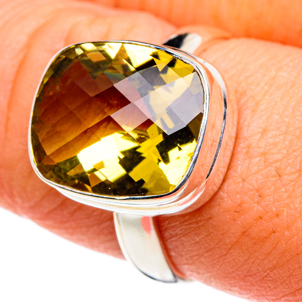 Olive Quartz Rings handcrafted by Anasilvercos - RING86447