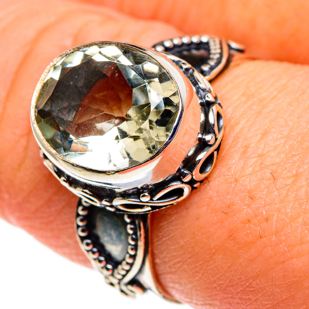 Green Amethyst Rings handcrafted by Anasilvercos - RING86451