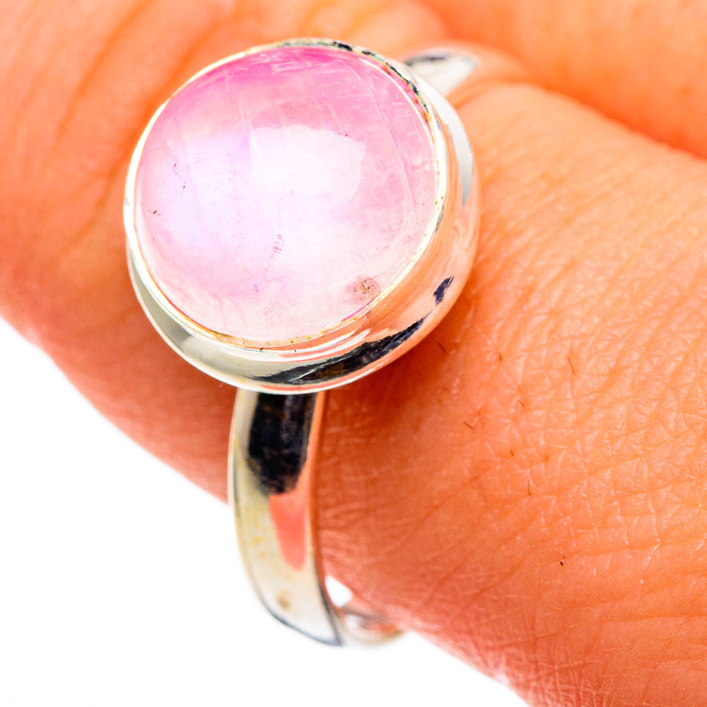 Pink Moonstone Rings handcrafted by Anasilvercos - RING86466