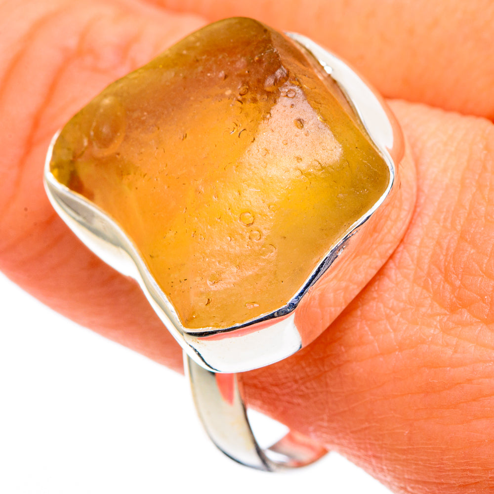 Libyan Desert Glass Rings handcrafted by Anasilvercos - RING86491