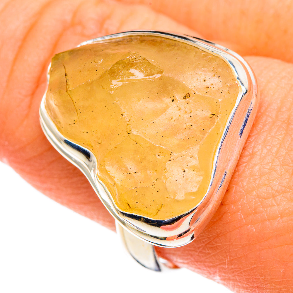 Libyan Desert Glass Rings handcrafted by Anasilvercos - RING86493