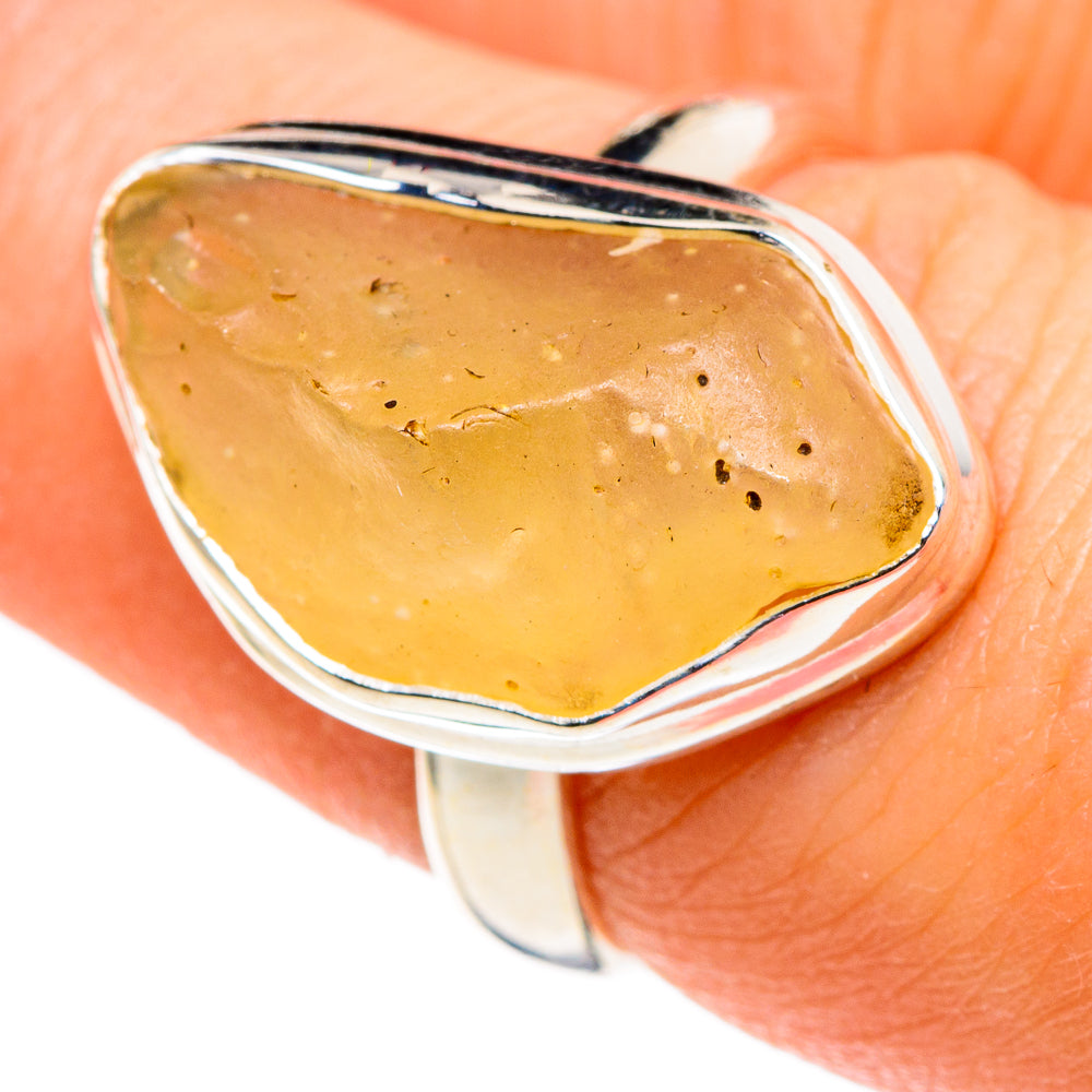 Libyan Desert Glass Rings handcrafted by Anasilvercos - RING86496