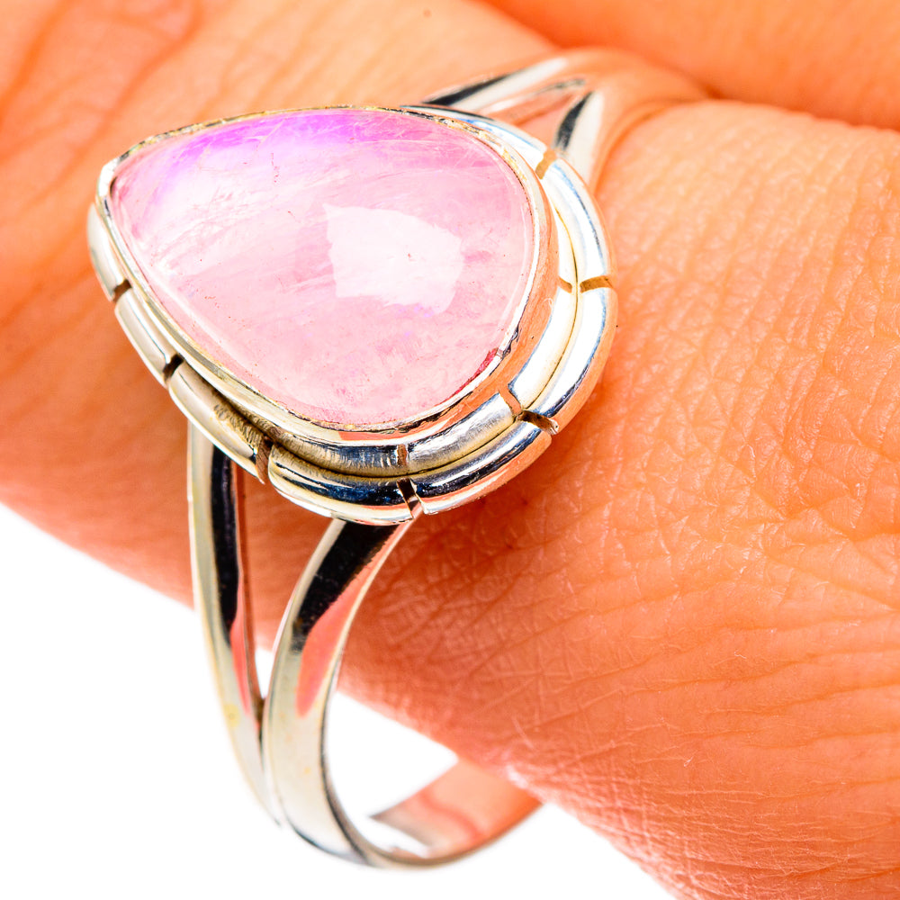Pink Moonstone Rings handcrafted by Anasilvercos - RING86500