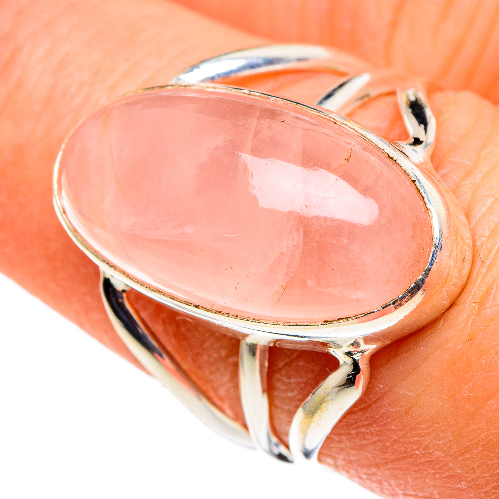 Rose Quartz Rings handcrafted by Anasilvercos - RING86533