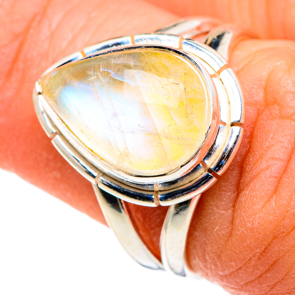 Yellow Moonstone Rings handcrafted by Anasilvercos - RING86576