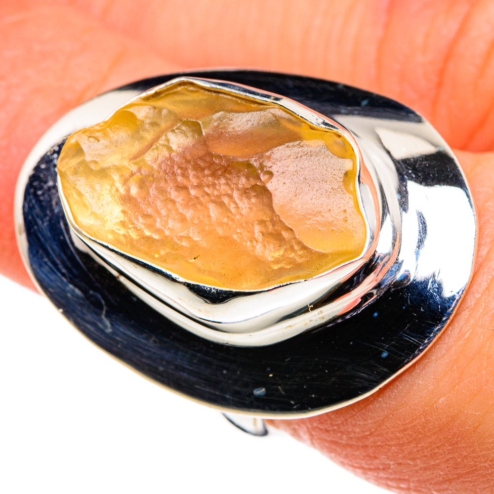 Libyan Desert Glass Rings handcrafted by Anasilvercos - RING86602