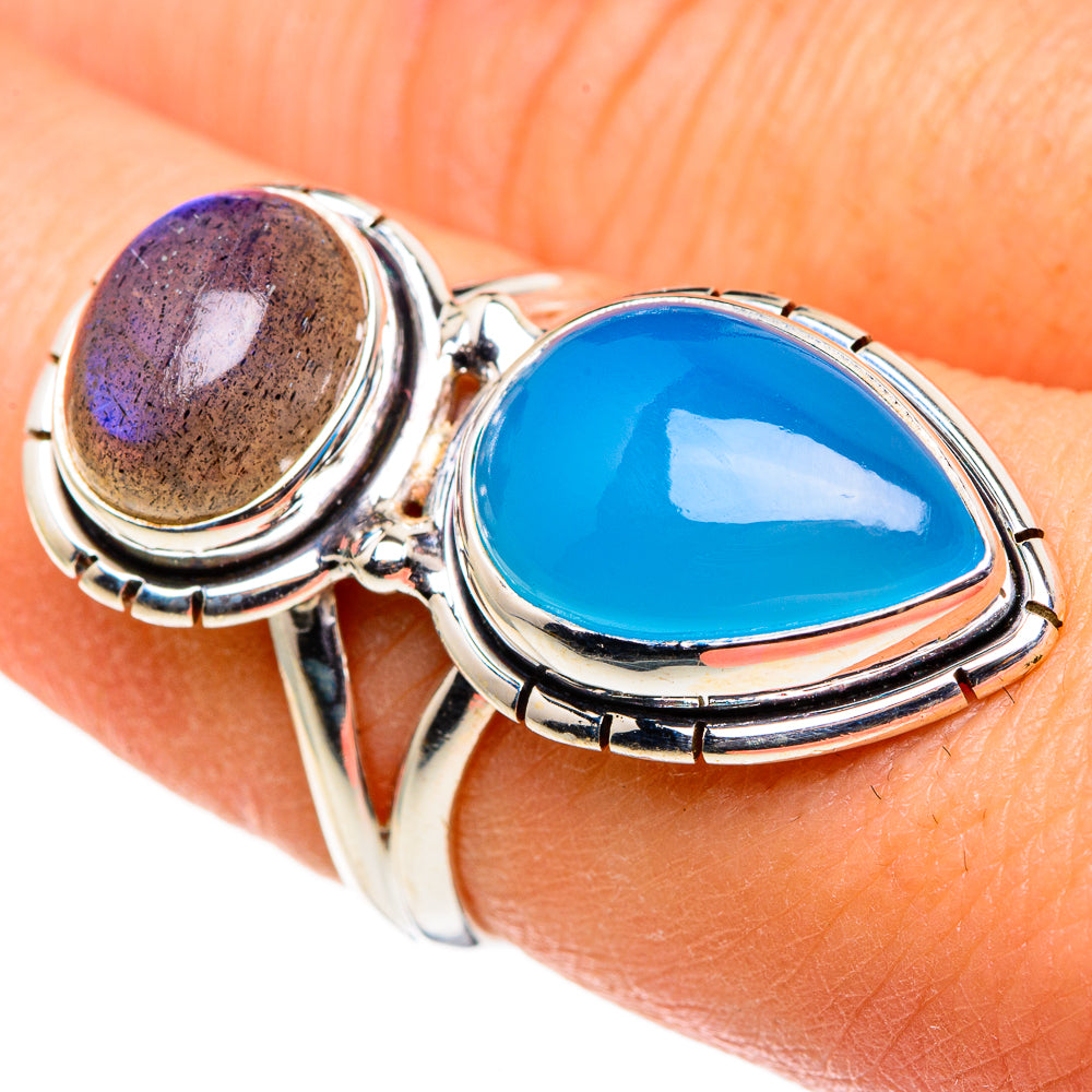 Aqua Chalcedony Rings handcrafted by Anasilvercos - RING86628