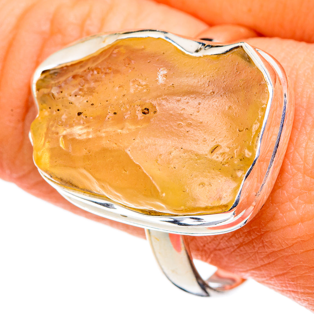 Libyan Desert Glass Rings handcrafted by Anasilvercos - RING86636