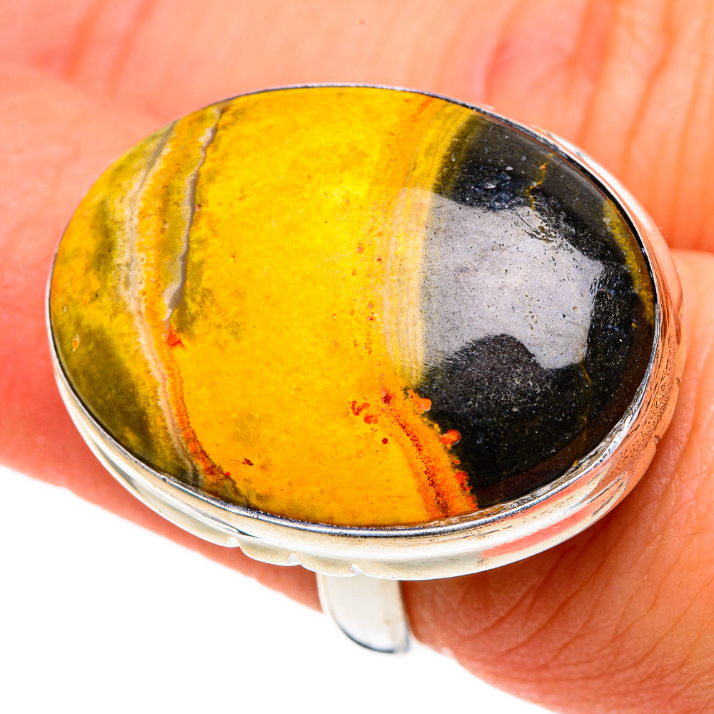 Bumble Bee Jasper Rings handcrafted by Anasilvercos - RING86652