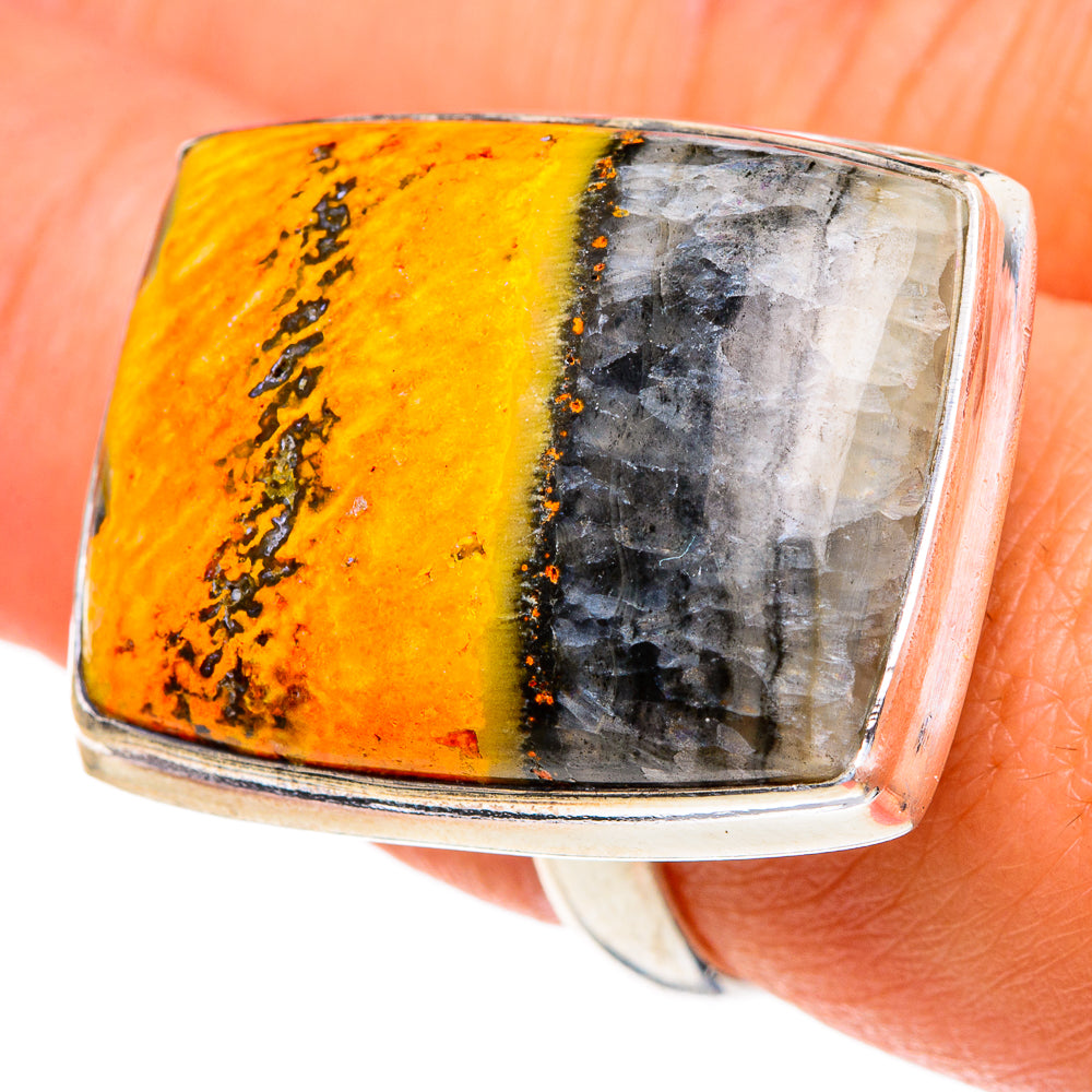 Bumble Bee Jasper Rings handcrafted by Anasilvercos - RING86653
