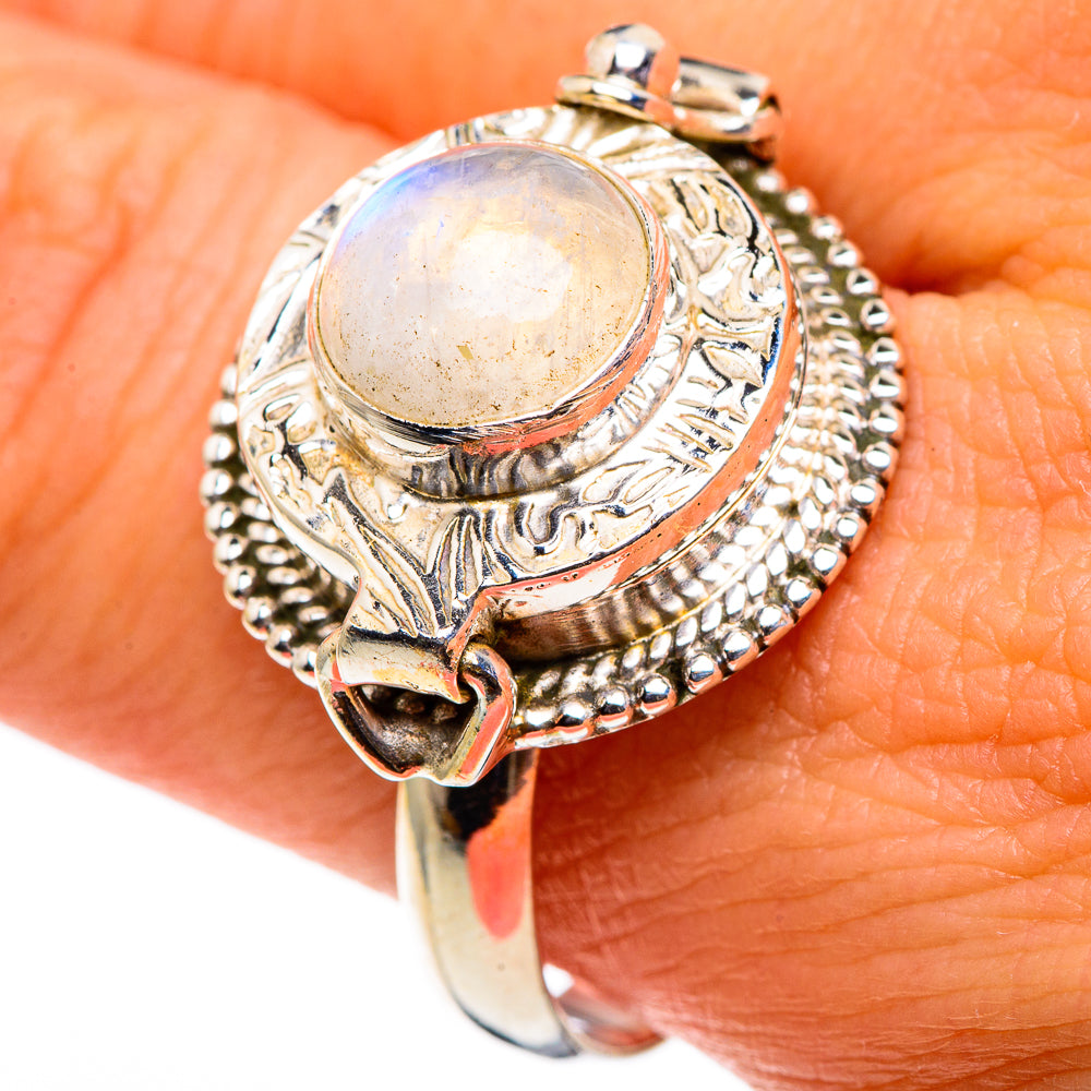 Rainbow Moonstone Rings handcrafted by Anasilvercos - RING86675