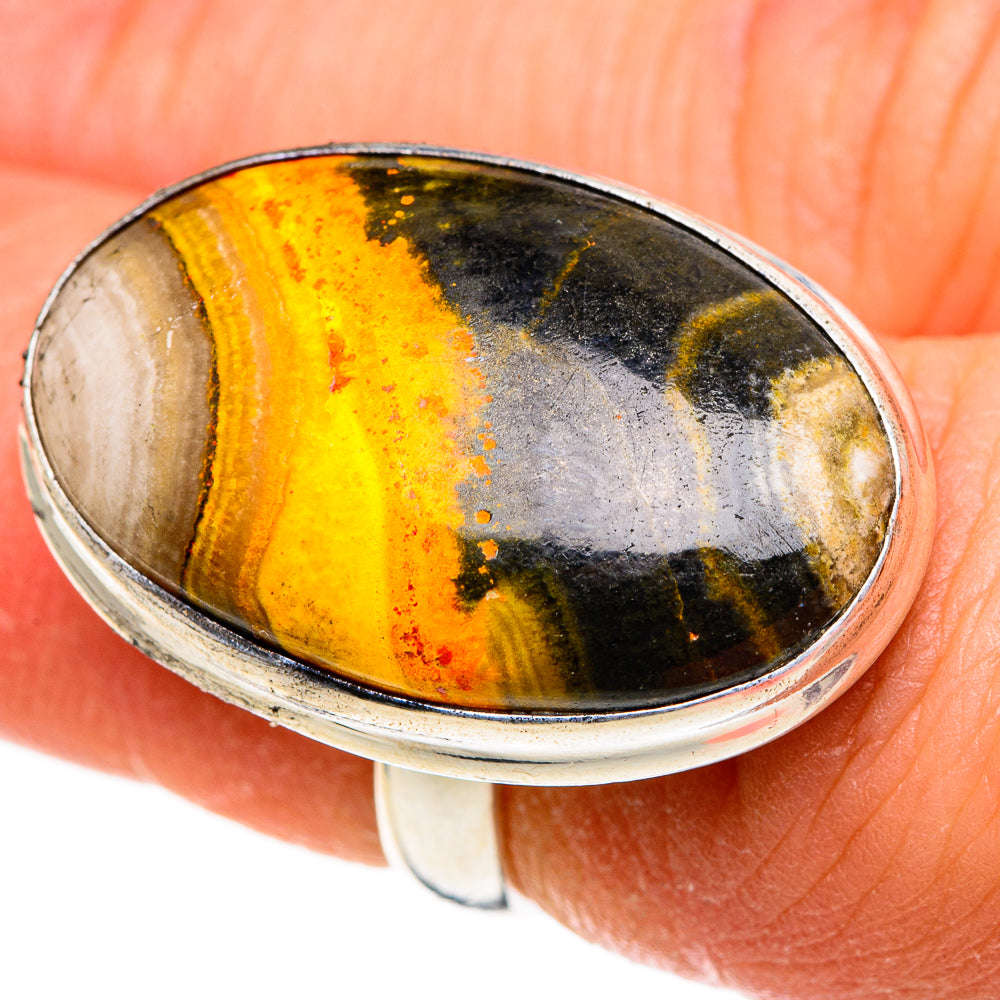 Bumble Bee Jasper Rings handcrafted by Anasilvercos - RING86685