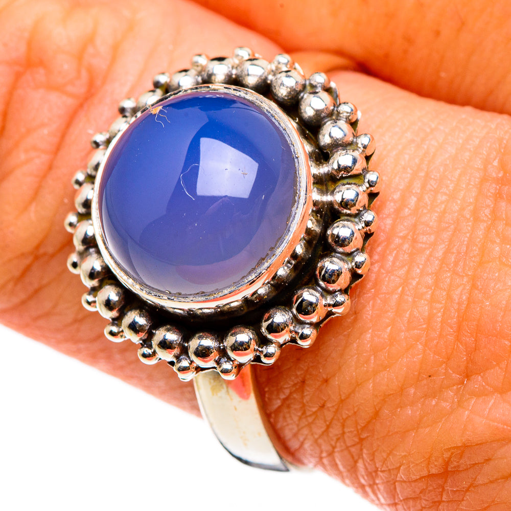 Aqua Chalcedony Rings handcrafted by Anasilvercos - RING86702