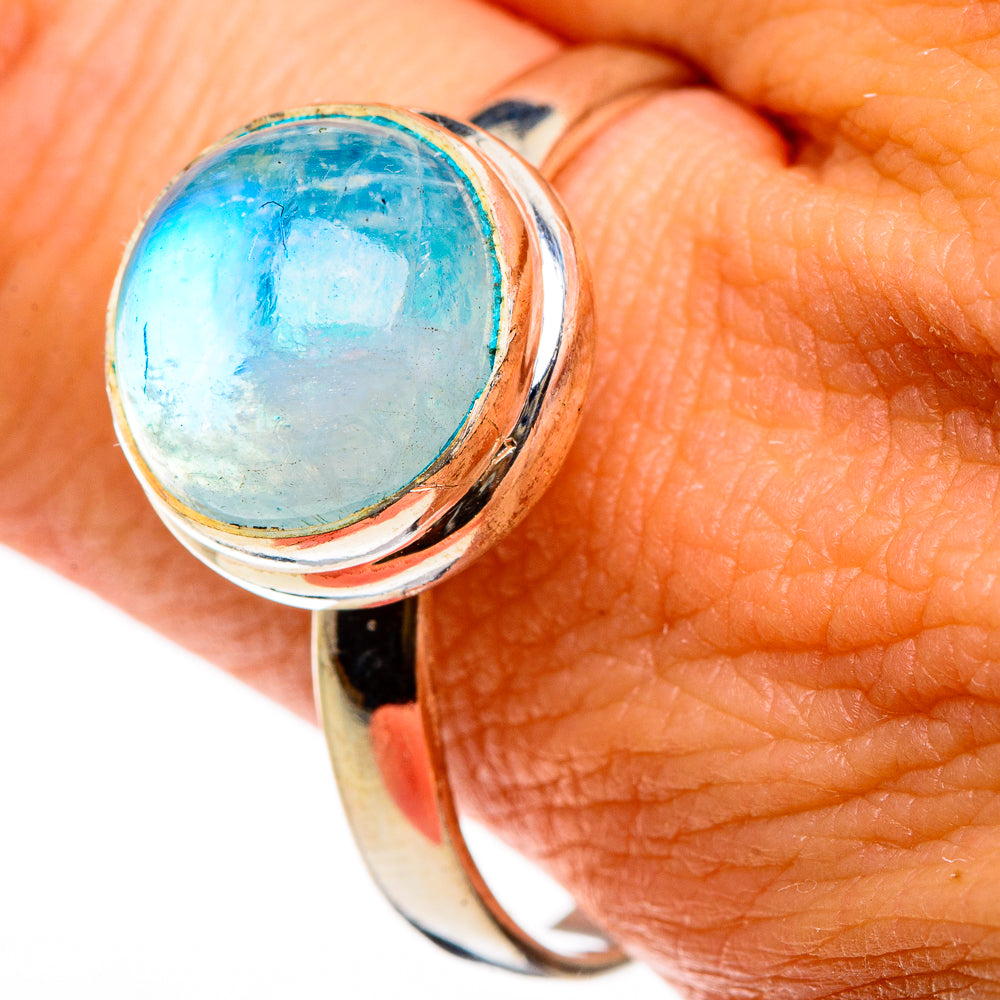 Rainbow Moonstone Rings handcrafted by Anasilvercos - RING86704