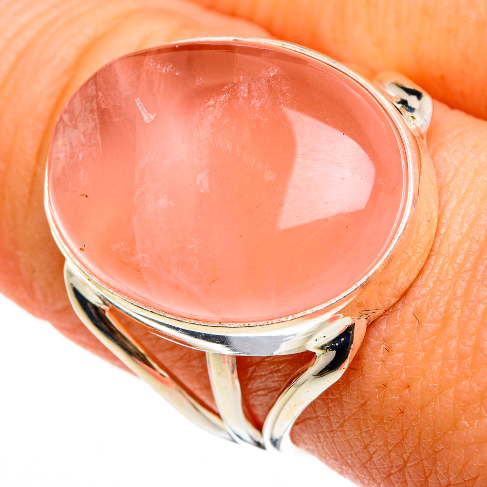 Rose Quartz Rings handcrafted by Anasilvercos - RING86716