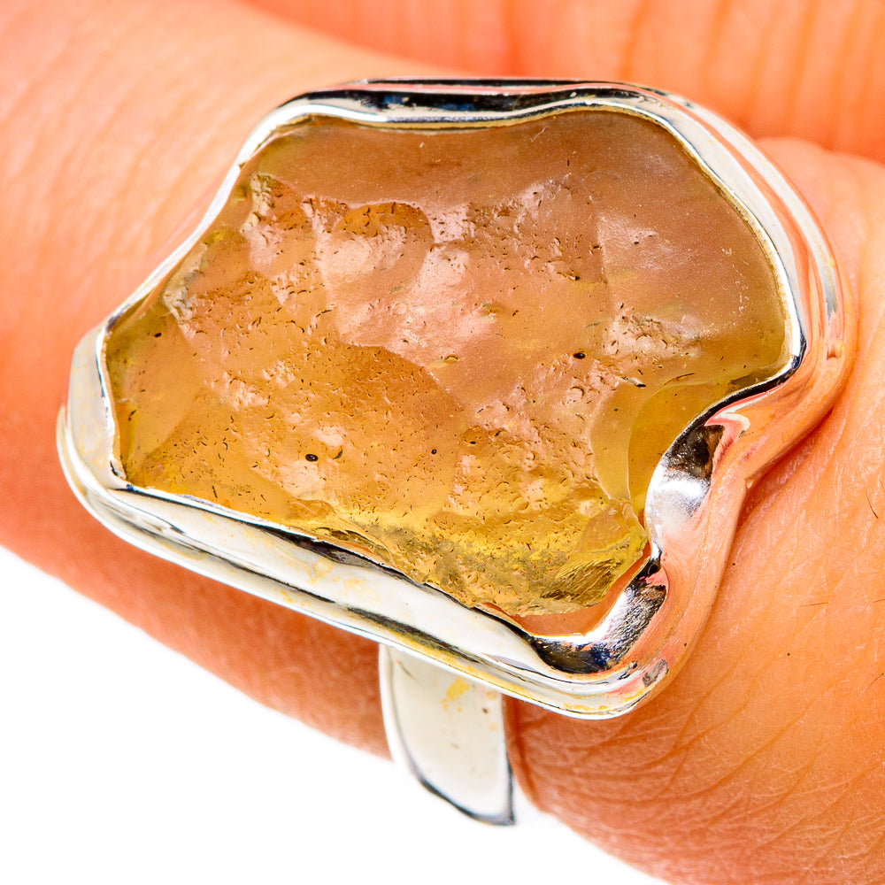 Libyan Desert Glass Rings handcrafted by Anasilvercos - RING86743