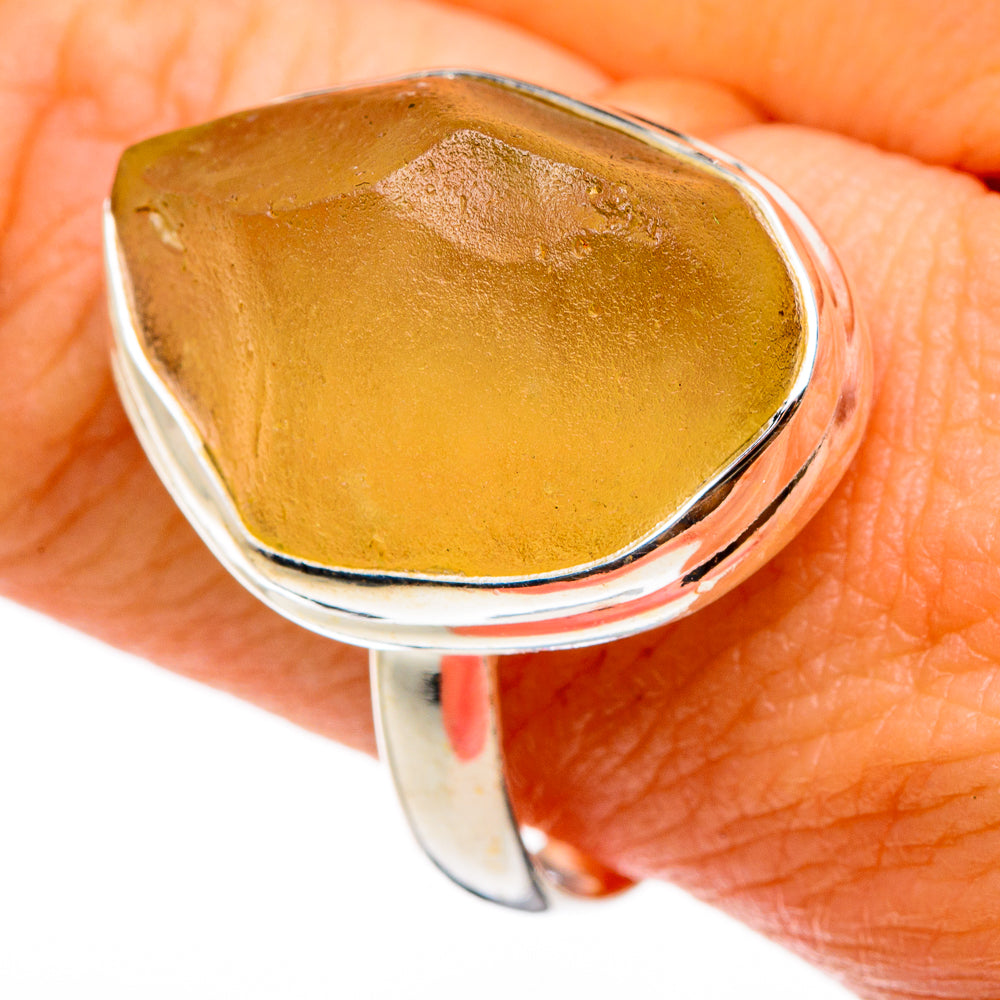 Libyan Desert Glass Rings handcrafted by Anasilvercos - RING86746