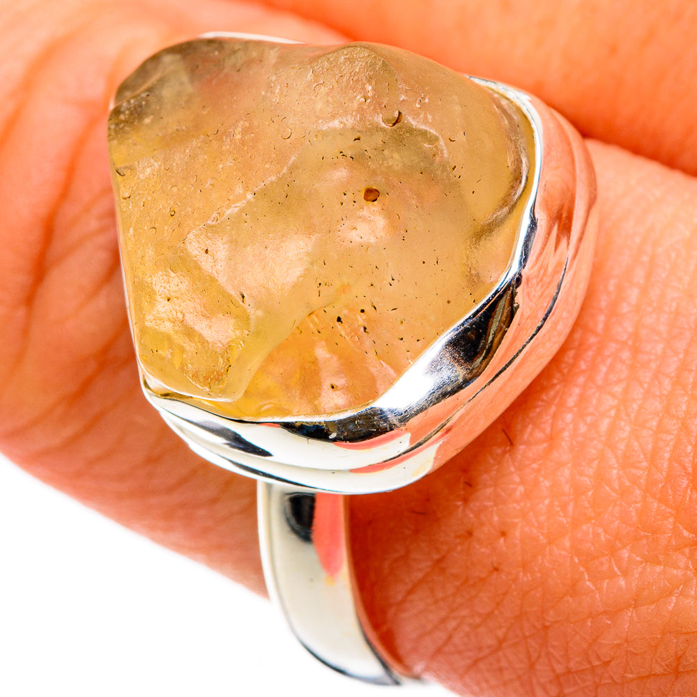 Libyan Desert Glass Rings handcrafted by Anasilvercos - RING86775