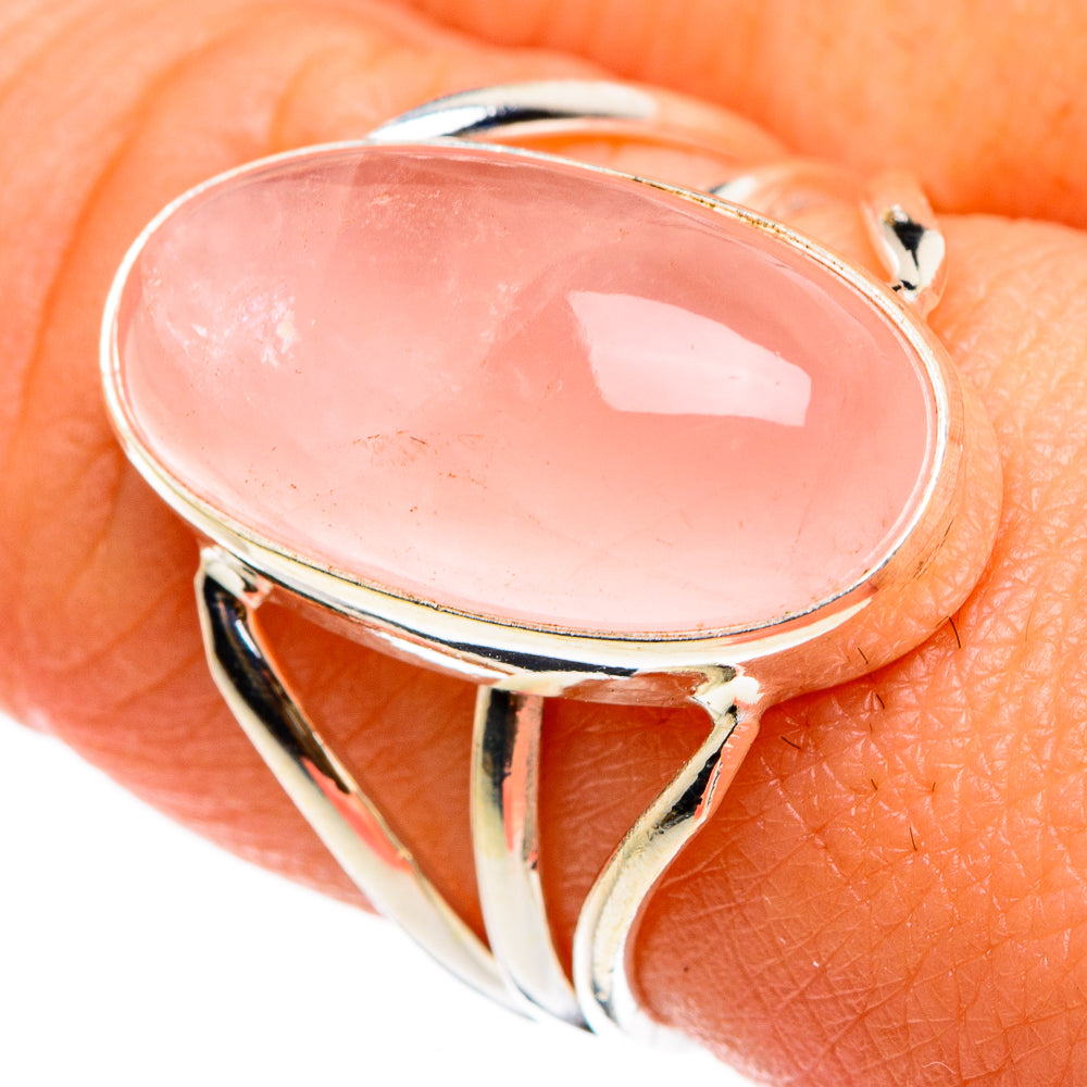 Rose Quartz Rings handcrafted by Anasilvercos - RING86778