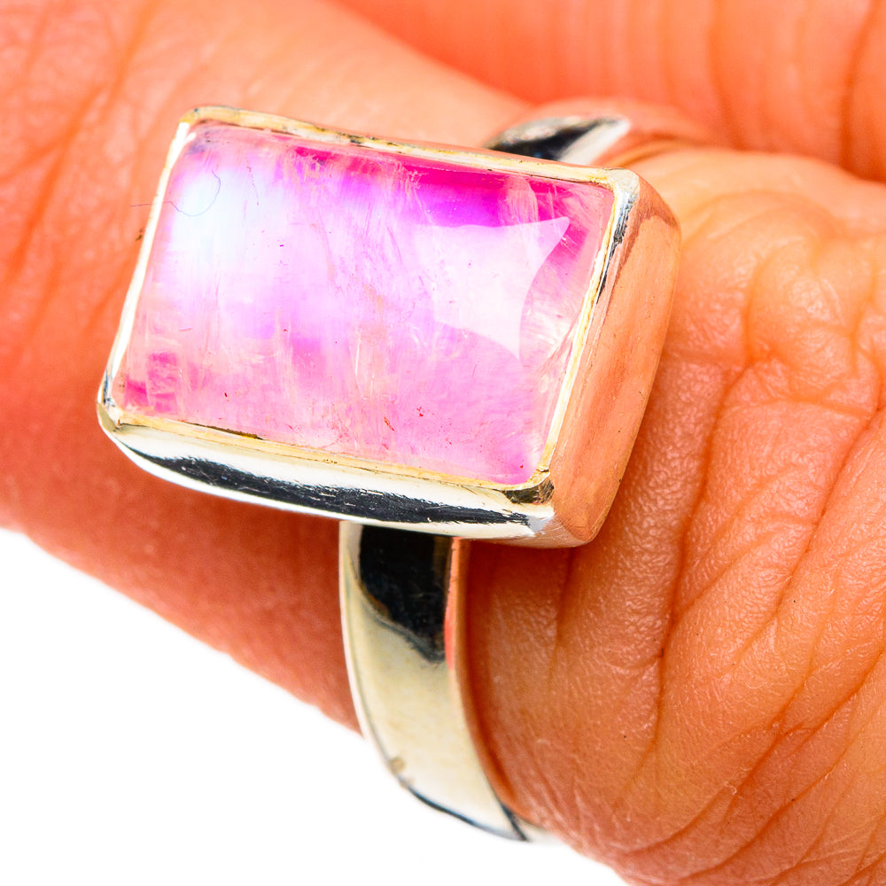 Pink Moonstone Rings handcrafted by Anasilvercos - RING86780