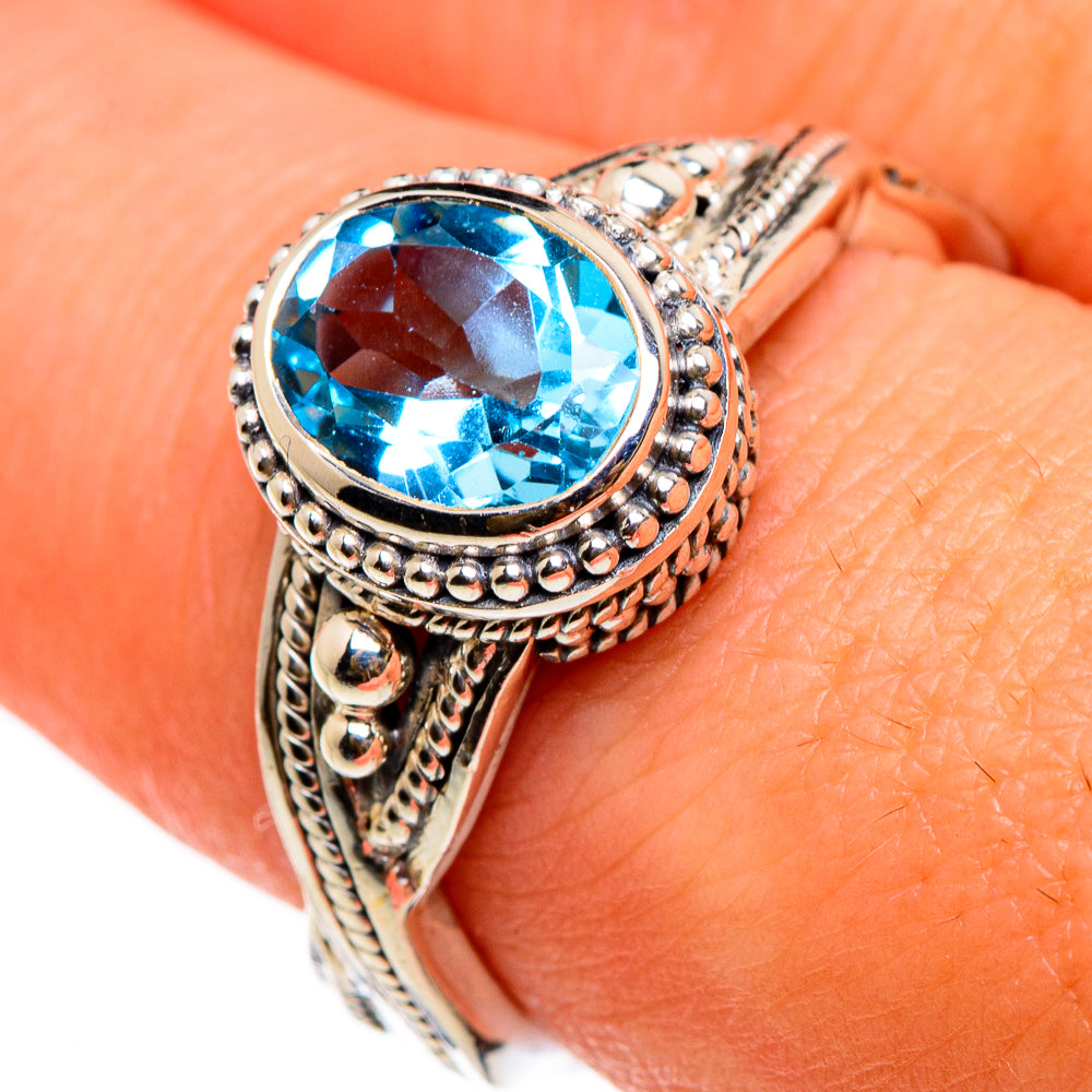 Blue Topaz Rings handcrafted by Anasilvercos - RING86796