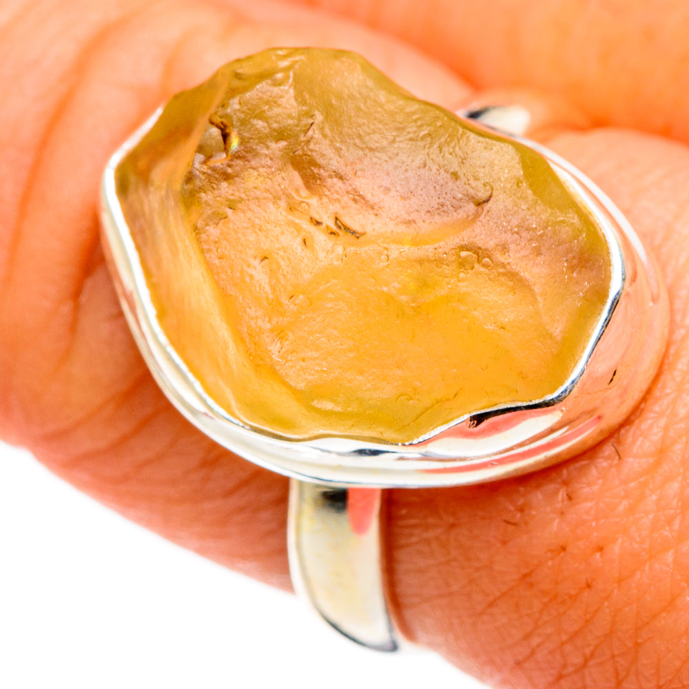 Libyan Desert Glass Rings handcrafted by Anasilvercos - RING86809