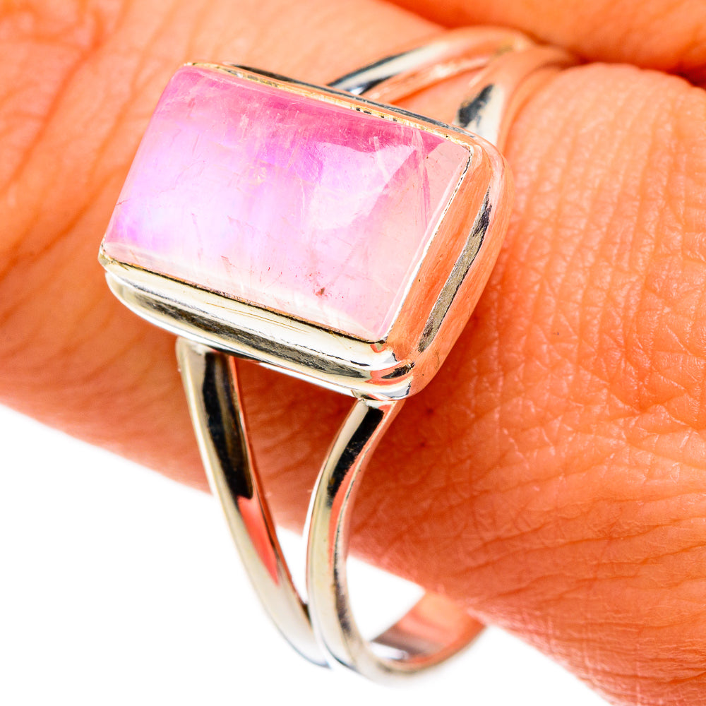 Pink Moonstone Rings handcrafted by Anasilvercos - RING86812